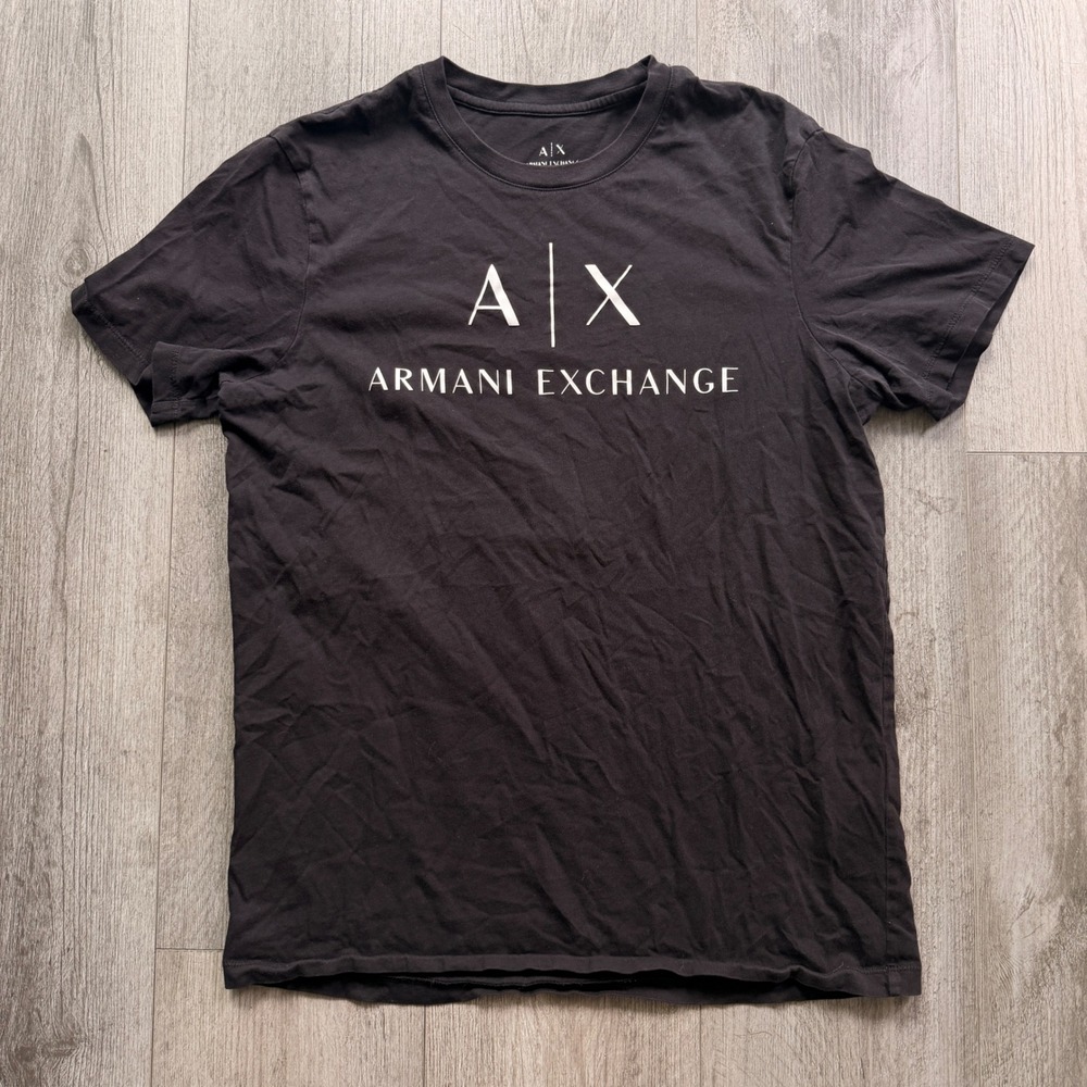 Armani Exchange AX Mens M Black Logo Graphic T-Shirt